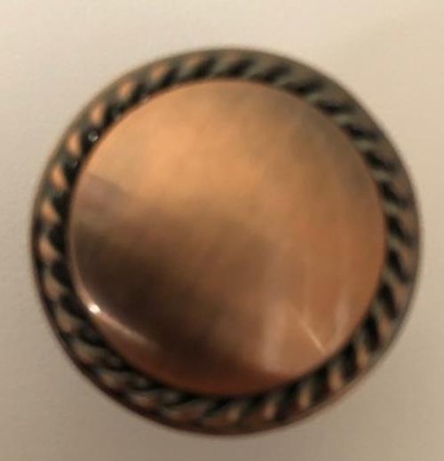 Williams Sonoma 3470341 Antique Copper Cabinet Knob Pull 1.25 inch Round 7 pcs