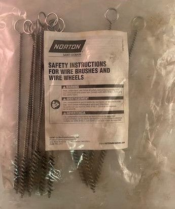 Norton 38824 Single Spiral Metal Bristle Brush 1/4" x 003" x 094" 12pcs.