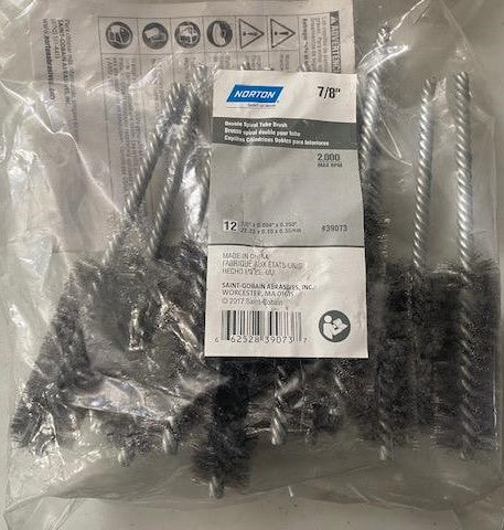 Norton 39073 7/8" Double Spiral Tube Brush 12pcs.