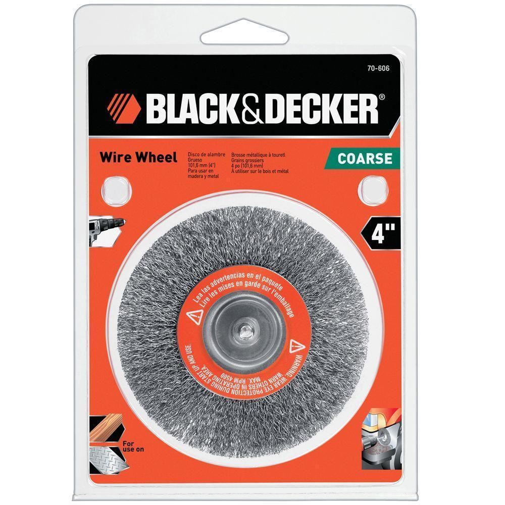 Black & Decker 70-606 4" Coarse Wire Wheel With 1/4" Shank 2pcs