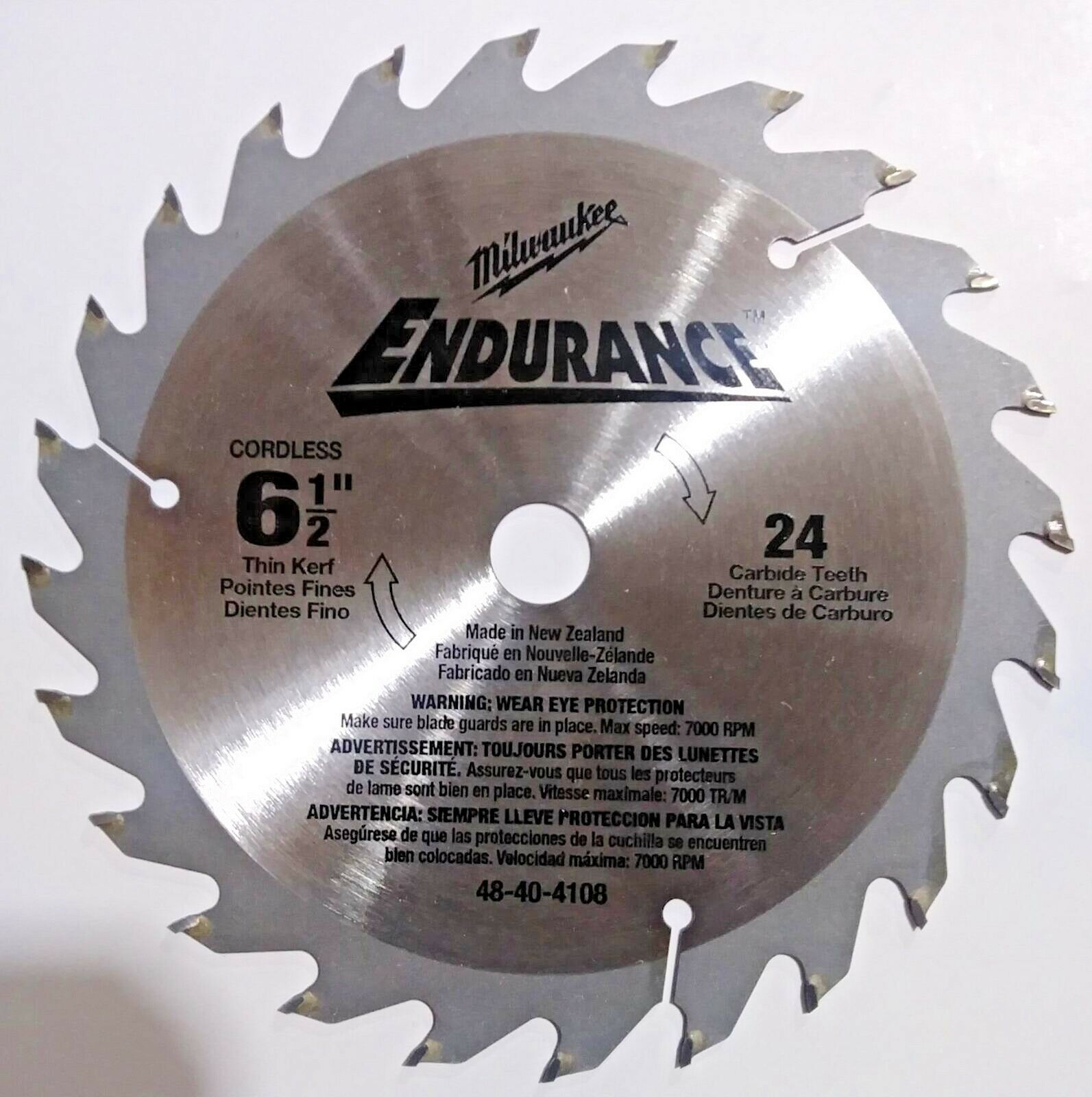 Milwaukee 48-40-4108 6-1/2" x 24 Teeth Cordless Thin Kerf Saw Blade (Bulk)