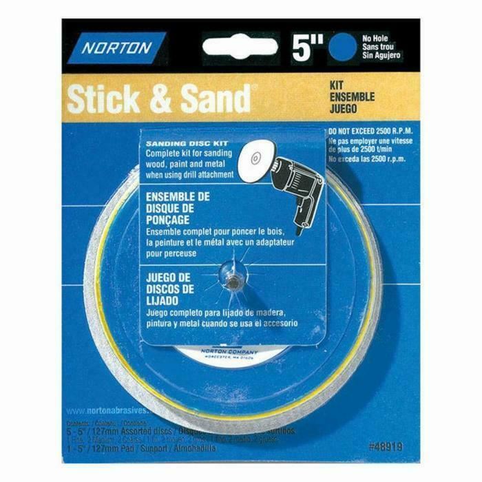 Norton 48919 5" Stick & Sand Adhesive Back Power Sanding Kit USA