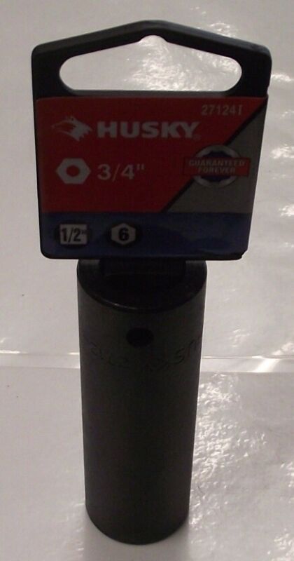 Husky 1/2" Drive 3/4" 6 Point Deep Impact Socket SAE 27124