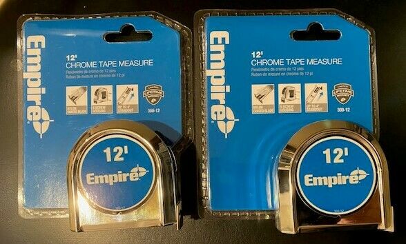Empire 300-12 12' Chrome Tape Measure 2pcs.
