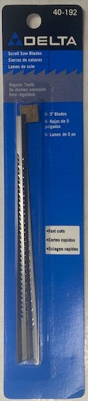 DELTA 40-192 5D Scroll Saw Blades 5"x10 Teeth Per Inch (6-Pack) USA