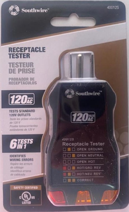 Southwire Tools & Equipment 40012S Receptacle Tester