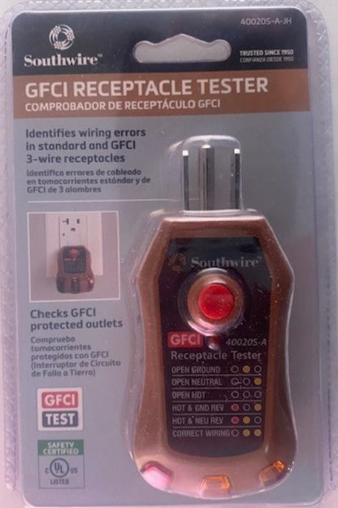 Southwire 40020S-A-JH GFCI Receptacle Tester