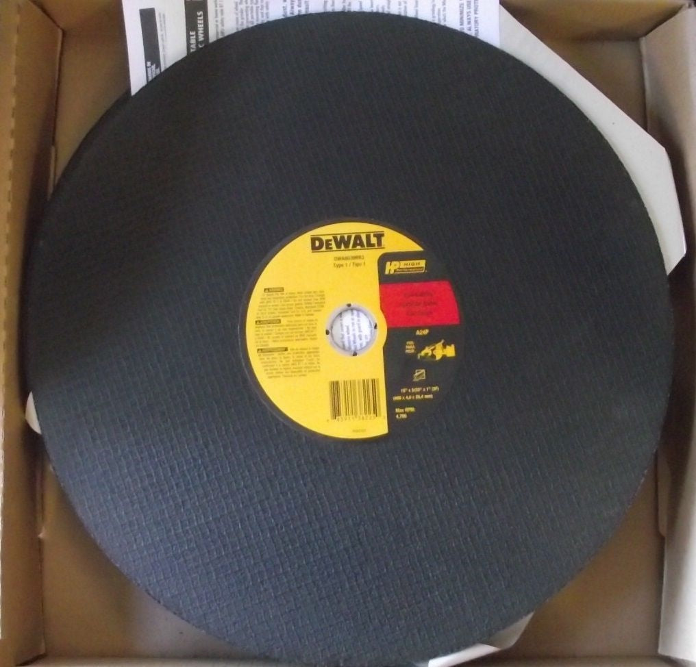DEWALT DWA8039RR3 16" X 5/32" X 1" High Speed Rail Cutting Wheels Type 1 10 PACK