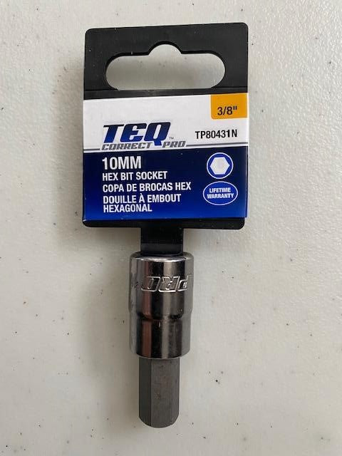 TEQ 80431 3/8" Drive 10mm Hex Bit Socket