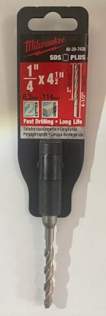 Milwaukee 48-20-7430 SDS+ 1/4" x 2" x 4" Hammer Drill Bit Germany
