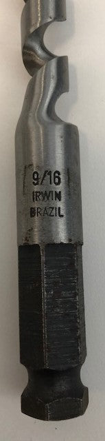 Irwin 48609ZR Augr Bit 9/16" x 12" x 5/8" Hex 6 pcs