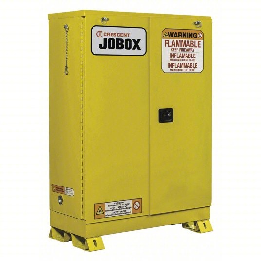 Crescent Jobox 757640 45 Gallon Flammable Self Closing Safety Cabinet - Yellow