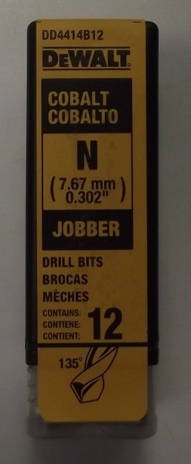 DeWalt DD4414B12 Letter N Wire Cobalt Jobber Drill Bits Germany 12 Pack
