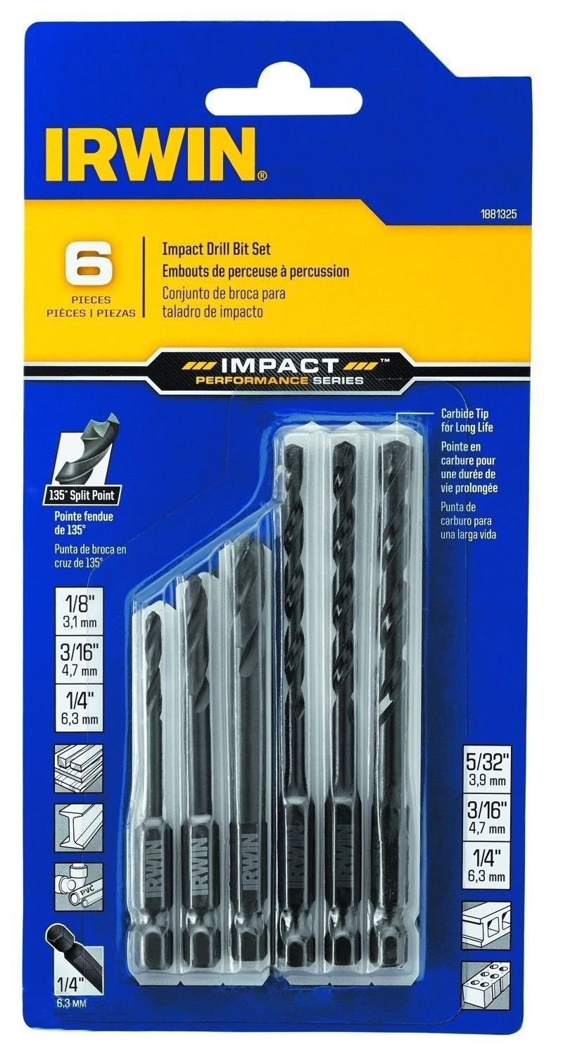 Irwin 1881325 Impact Performance Series 6 Piece Impact Drill Bit Set
