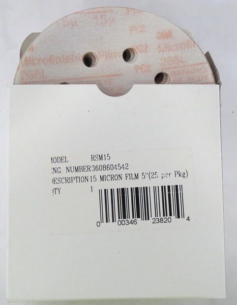 Bosch RSM15 5" 15 Micron Microfinishing Film Sandpaper Disc 25pcs