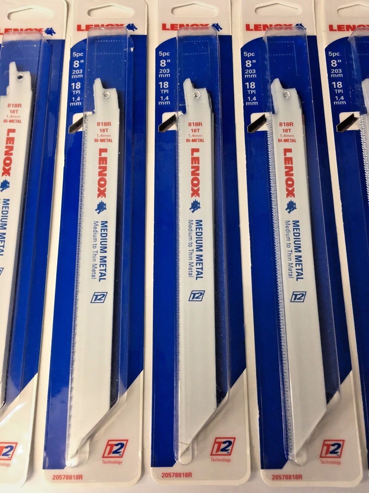 Lenox 20578818R 8" x 18TPI Bi-Metal Reciprocating Saw Blades for Metal 5-5 PKS