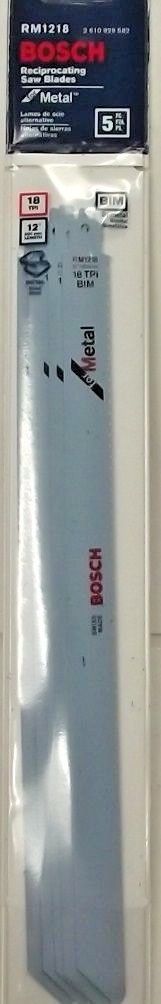 Bosch RM1218 12" x 18 TPI Metal Cutting Reciprocating Saw Blades 5 Pack Swiss