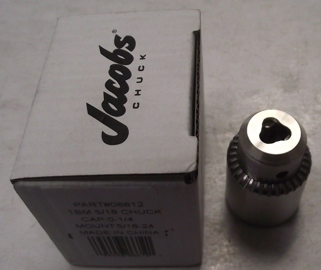 Jacobs 06612 1BM Stainless Chuck 1/4" Cap Mount 5/16-24