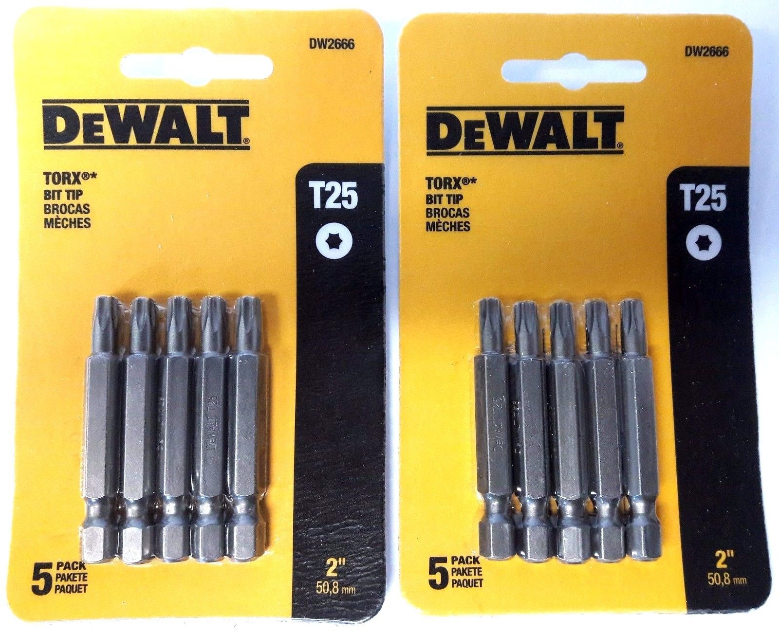 Dewalt DW2666 T25 2" Torx Bits (2 Packs of 5)