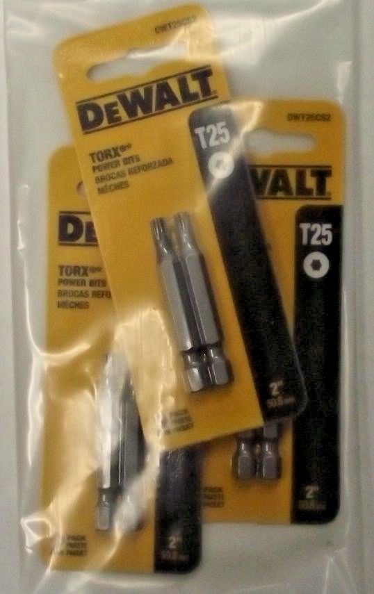 Dewalt DWT25CS2 T25 2" Torx Bits 3 Packs of 2