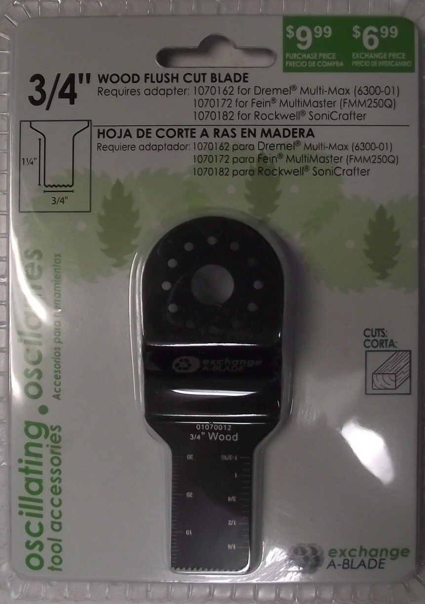 Exchange A-Blade 1070012 Oscillating 3/4" Wood Flush Cut Blade