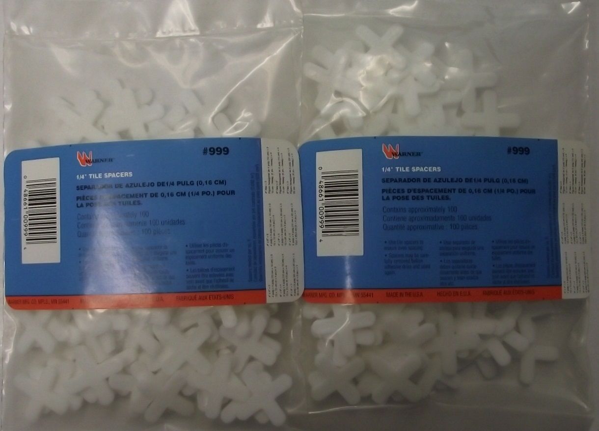 Warner 999 1/4" Tile Spacers 2 Packs Of 100 USA