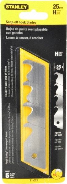 Stanley 11-625 Snap Off Hook Blades 25mm 5 Blades