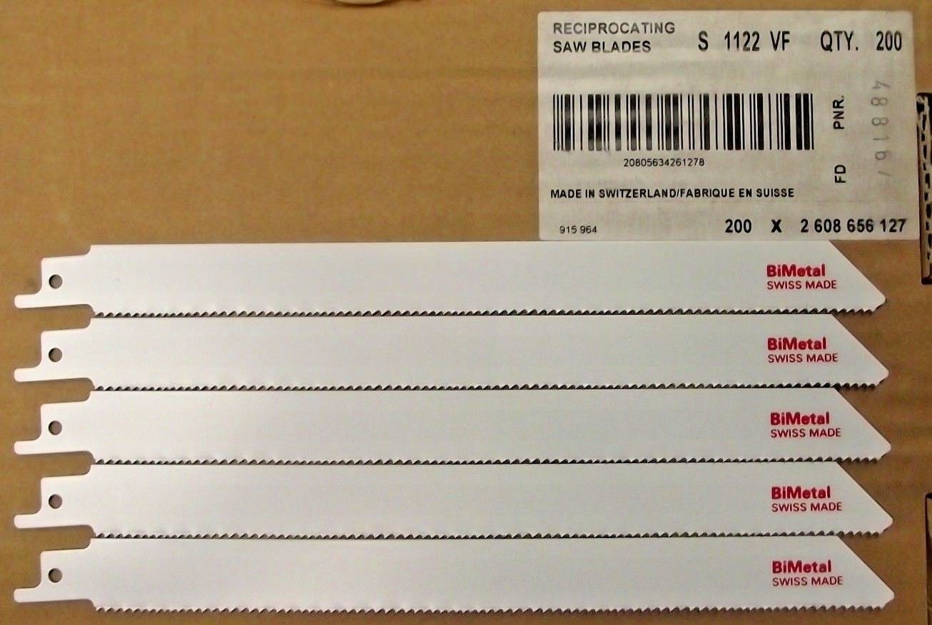 Bosch S1122VF 9" x 10-14TPI Bi-Metal Reciprocating Saw Blades Swiss 5 Blades