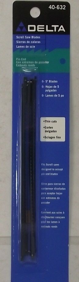 Delta Rockwell 40-632 5" x 20 TPI Pin End Scroll Saw Blades 6pcs. USA