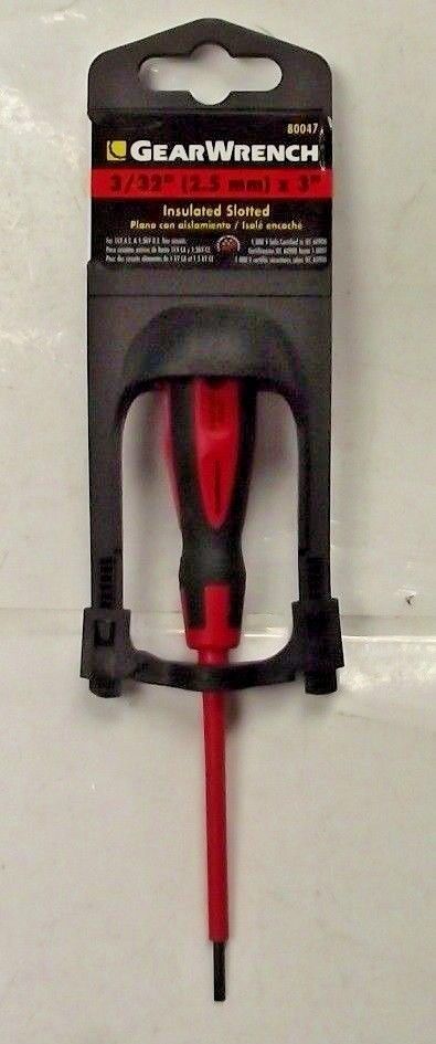 Gearwrench 80047 Insulated Screwdriver 3/32" x 3" x 5 3/4"