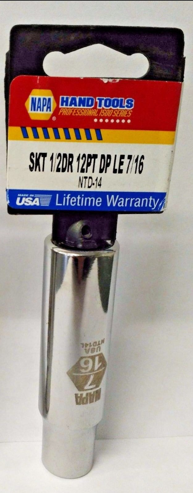 Napa NTD-14 1/2" Drive 7/16" Deep 12 Point Socket USA