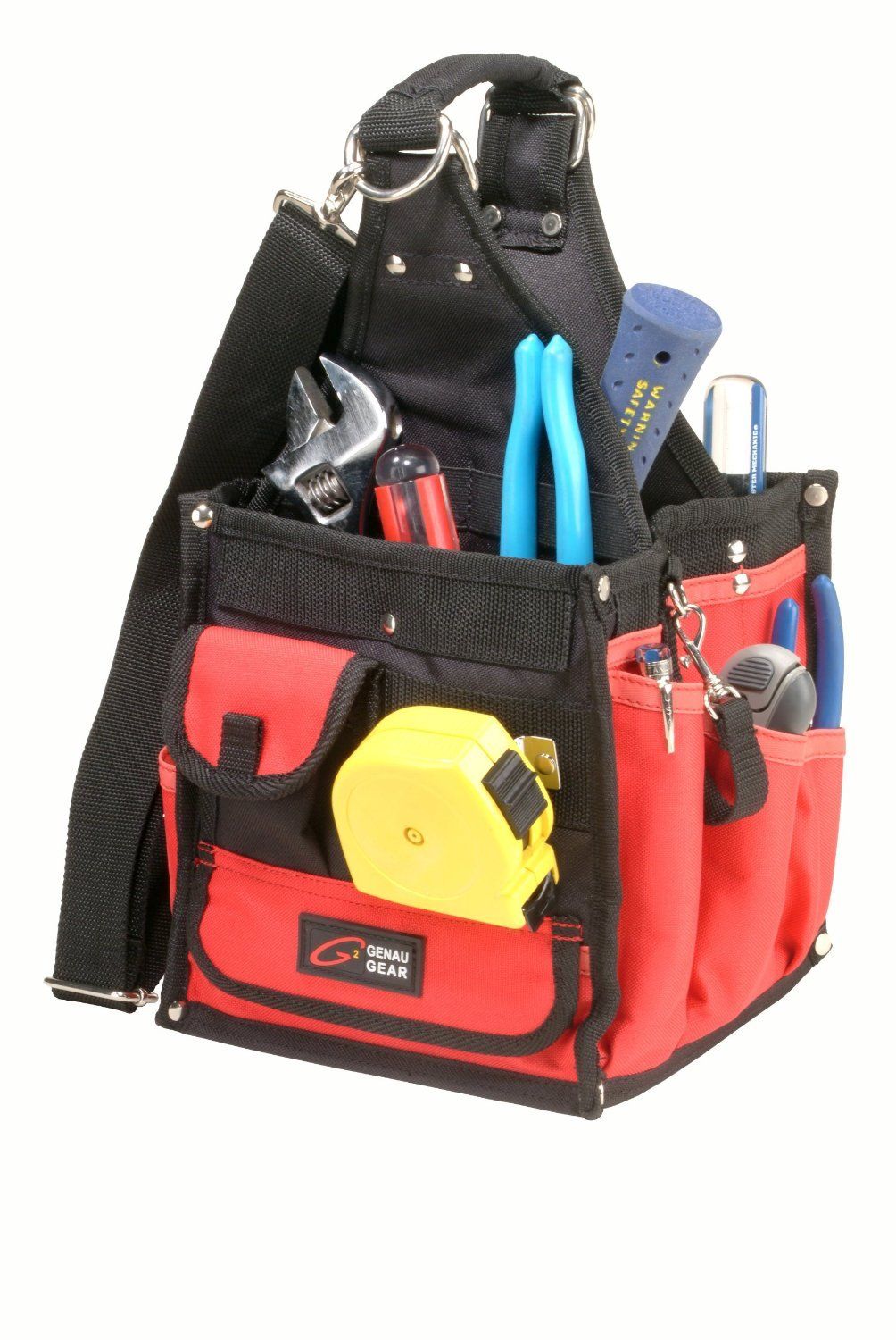 Genau Gear 9174 Square Maintenance Tool Holder Bag 17 Pockets Black / Red