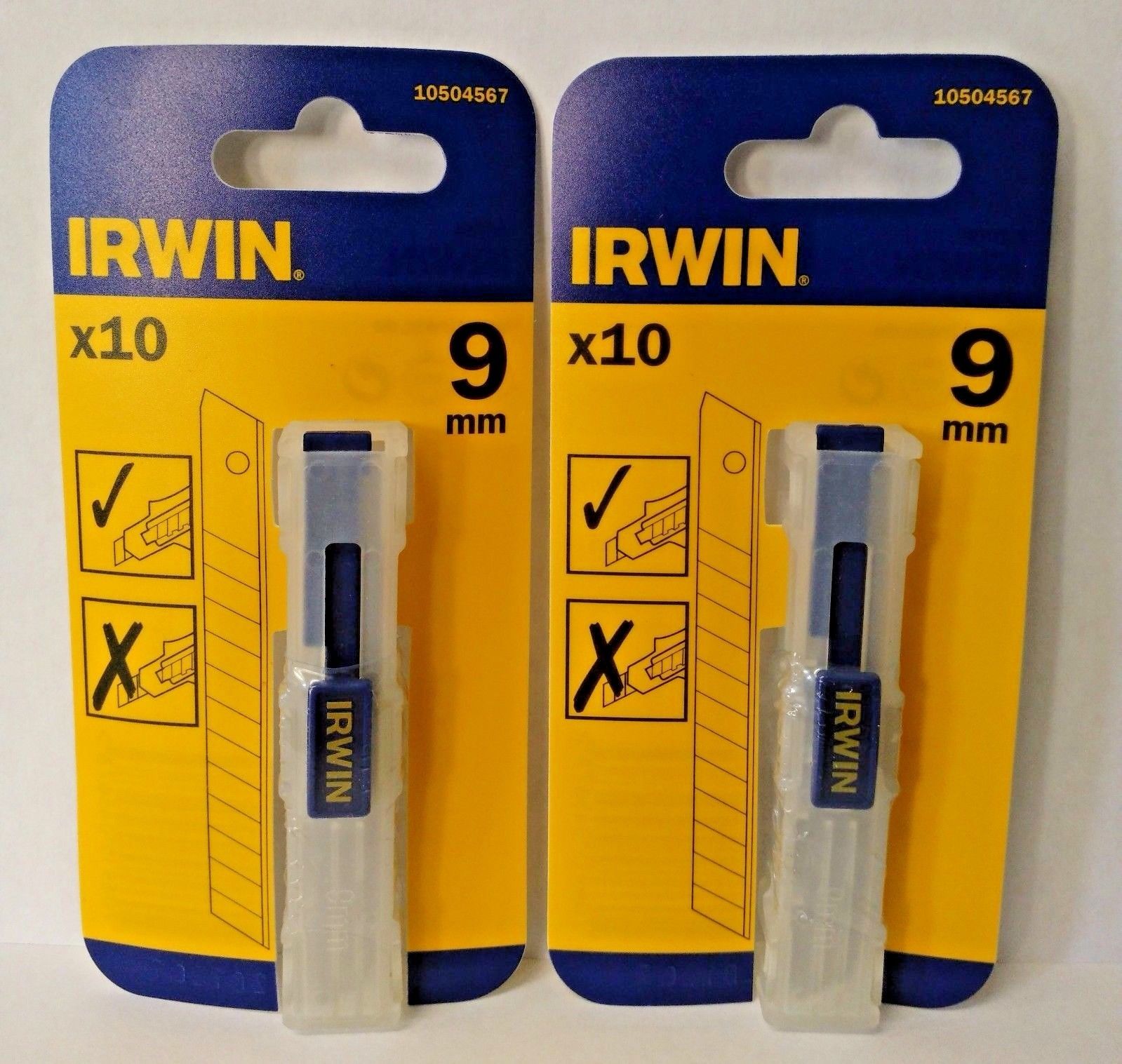 Irwin 10504567 9MM Snap Off Blades 10 Blades Per Pack 2PKS