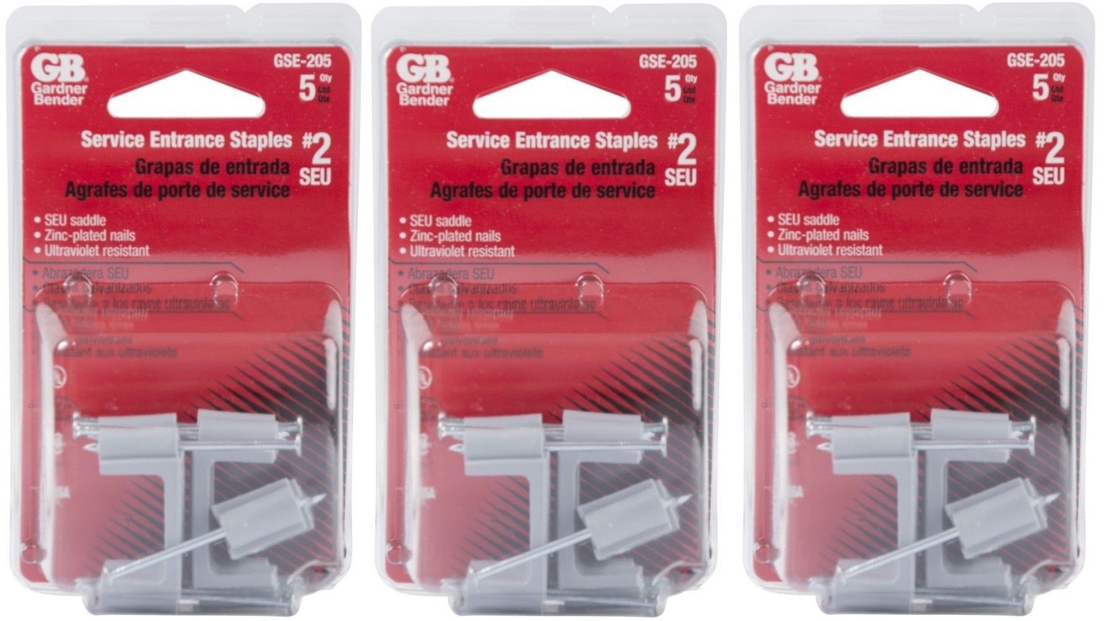 Gardner Bender GSE-205 Service Entrance Staples #2 USA (3 Packs of 5)
