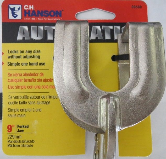 CH Hanson 09500 9" Forked Jaw Self-Adjusting Locking Pliers