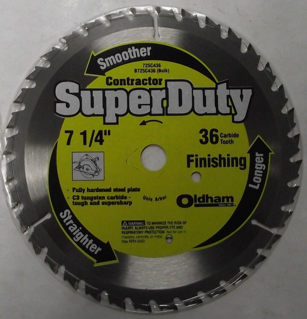 Oldham B725C436 7-1/4" x 36 Tooth Carbide Saw Blade BULK