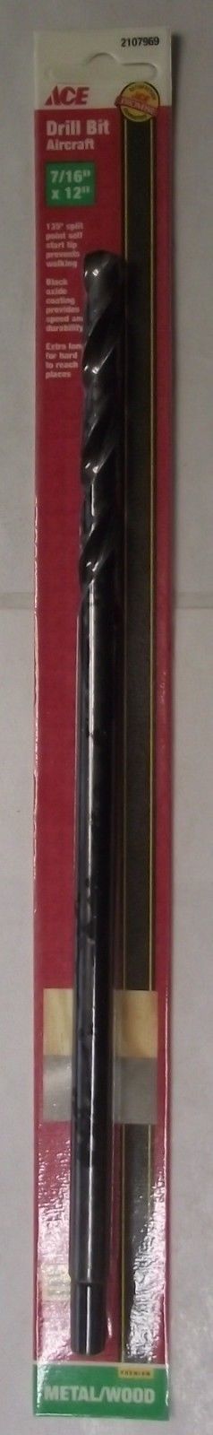 Ace 2107969 Drill Bit 7/16" x 12" Aircraft, Metal / Wood