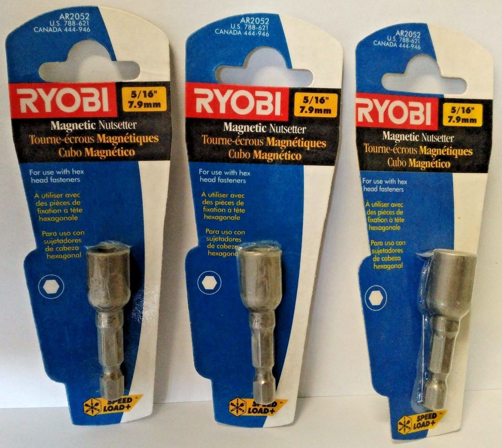 Ryobi AR2052 5/16" x 1-7/8" Magnetic Nutsetter 3PKS