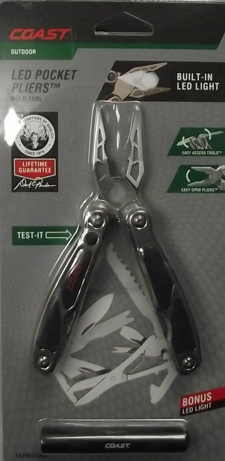 Coast C5799/7830CP LED140 LED Pocket Pliers Multi Tool + 7830 Flashlight