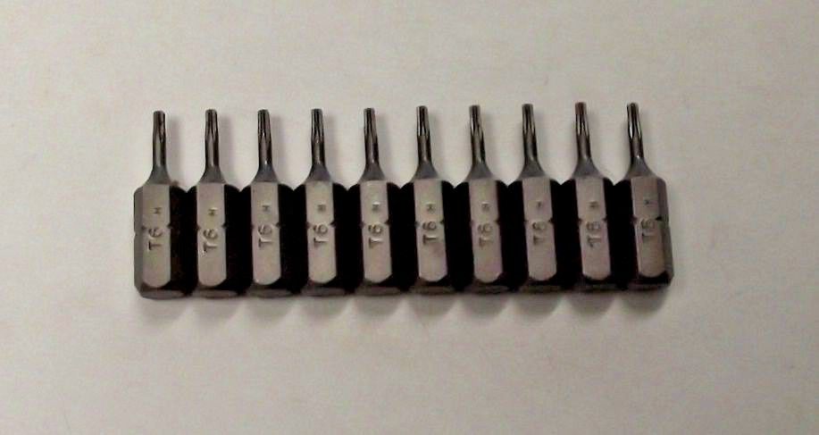 Bosch 2608521B18/41211 T6 x 1" Insert Bits Screw Tips 10pcs.
