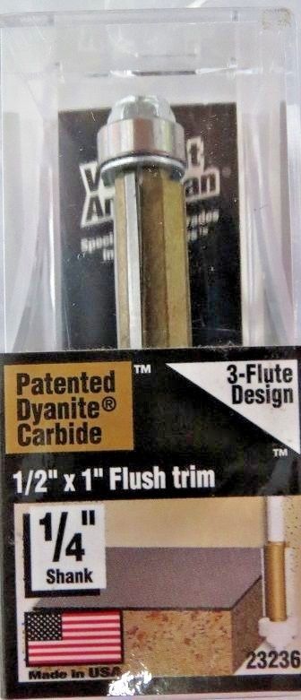 Vermont American 23236 1/2" X 1" Flush Trim Router Bit USA