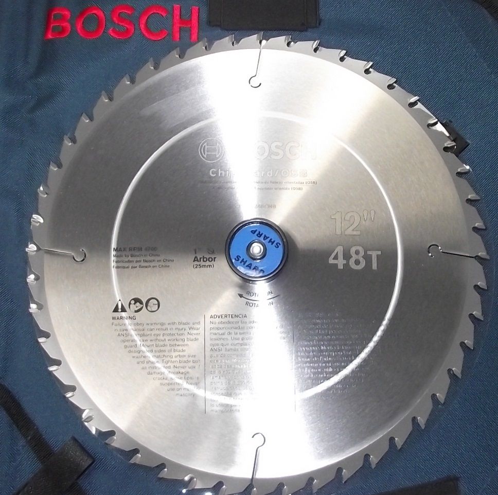 Bosch 12" X 48 Tooth TCG Carbide Woodworking Saw Blade PRO1248CHB