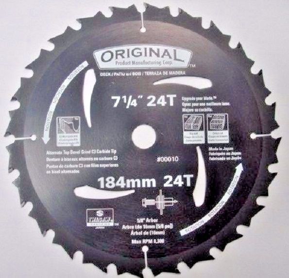 Original 7 1/4 x 24 Carbide Teflon Saw Blades 00010