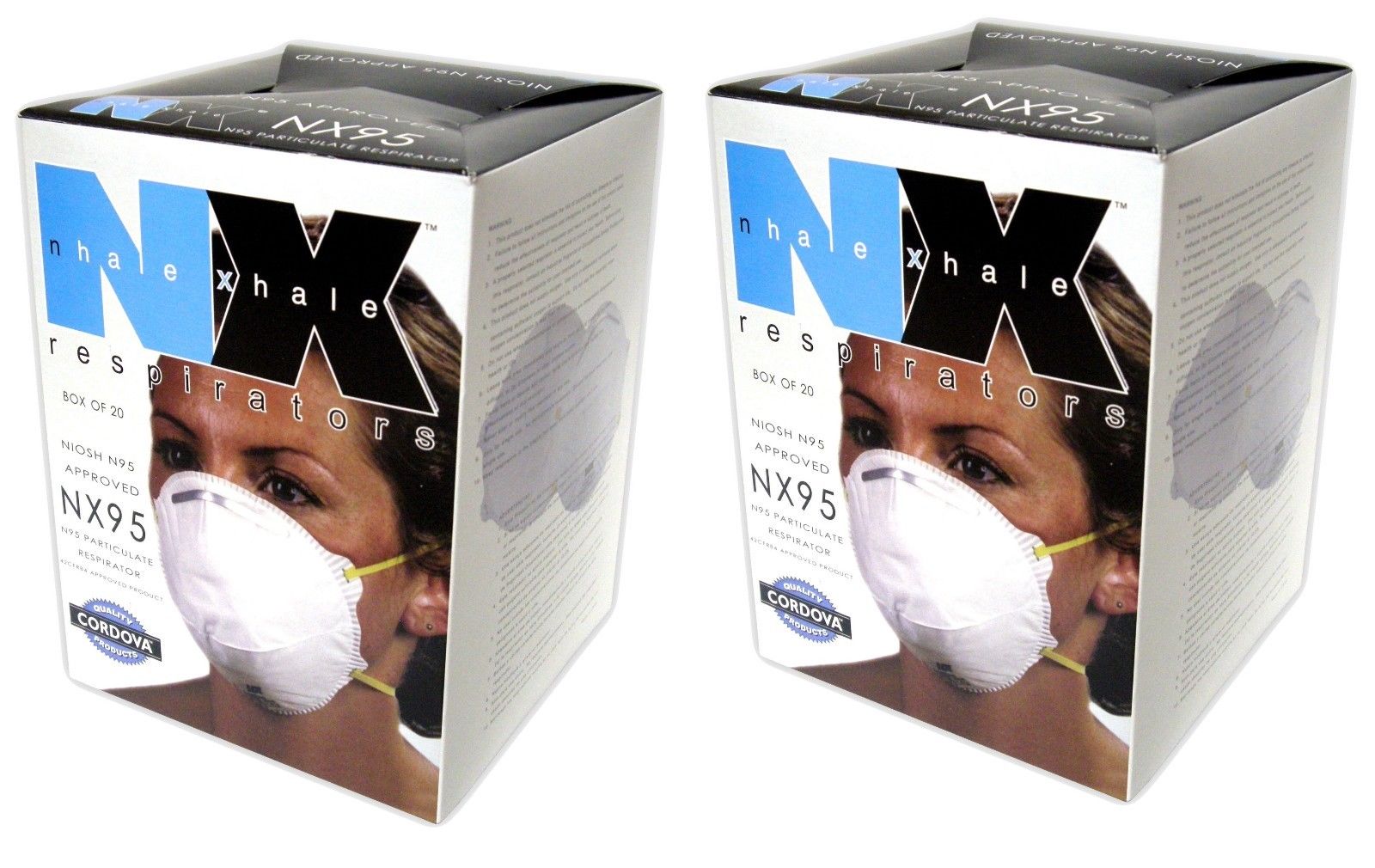 Cordova Safety Products NX95 Particulate Respirators (2 Boxes of 20) 40 Masks