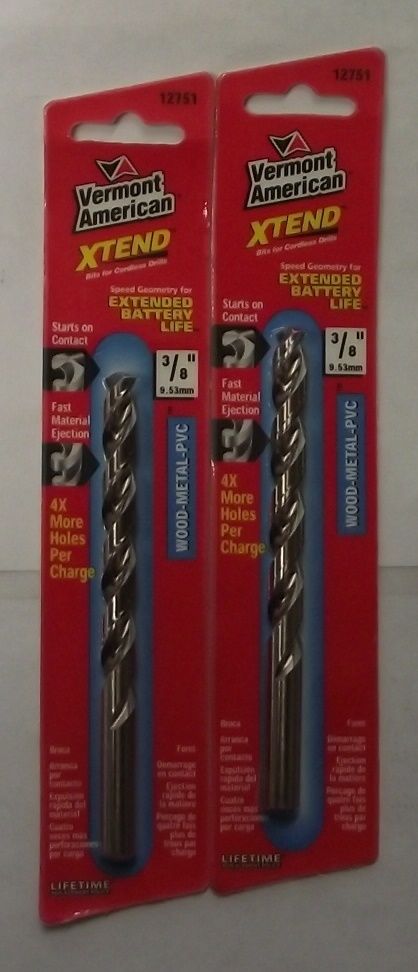 Vermont American 12751 3/8" x 5" XTEND Fractional Drill Bit 2pc