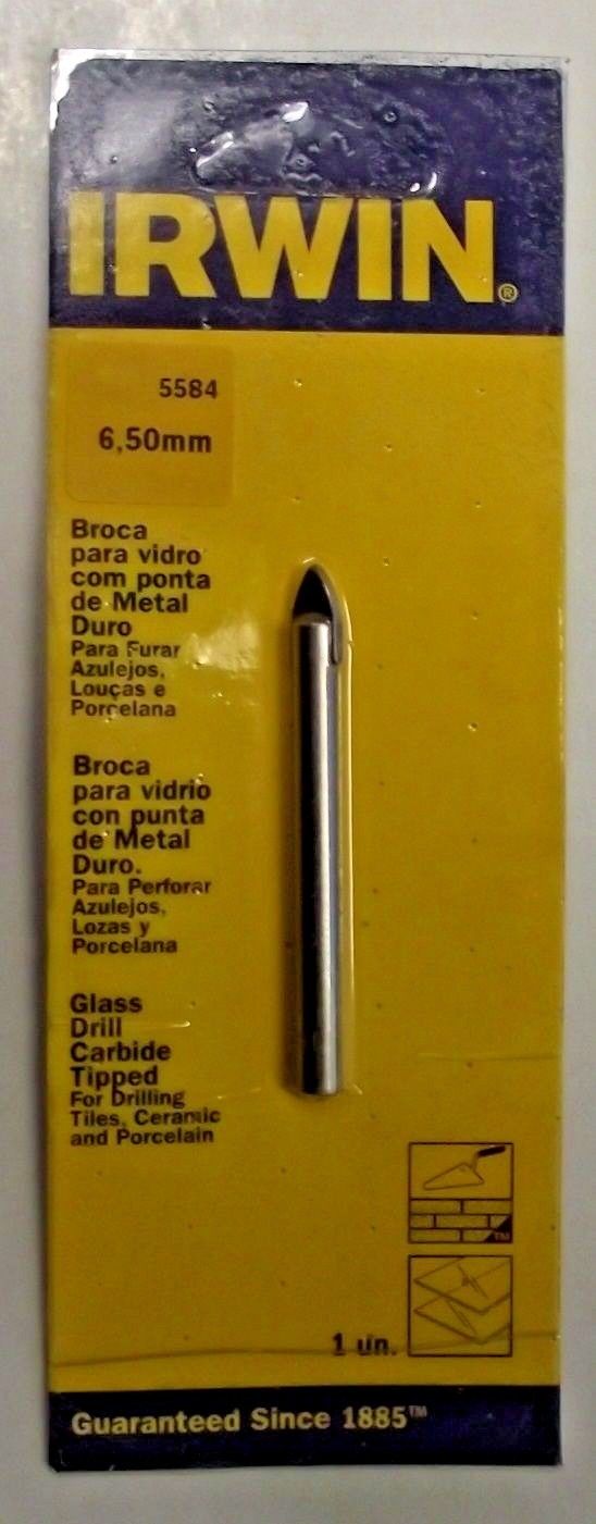 Irwin 5584 6.5mm Glass & Tile Drill Bit Carbide Tipped