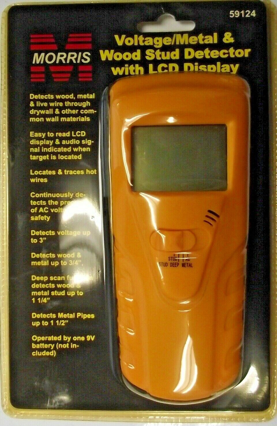 Morris Products 59124 Voltage/Metal/Wood Stud Detector With LCD Display