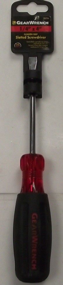 Gearwrench 82776 1/4" x 4" Slotted Screwdriver Cushion Grip