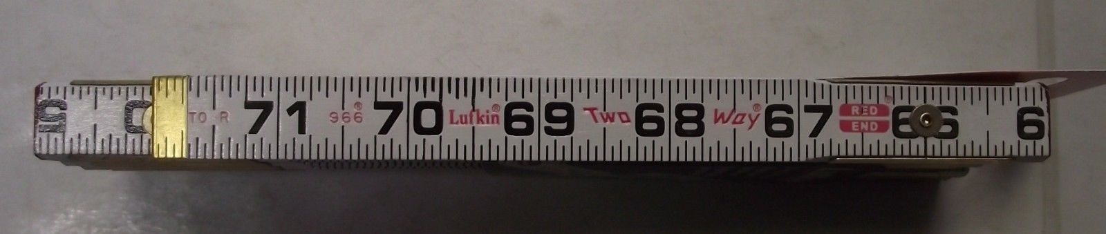 Lufkin 966N 5/8 " X 6 Two Way Folding Rule Flat Inside Markings Red End