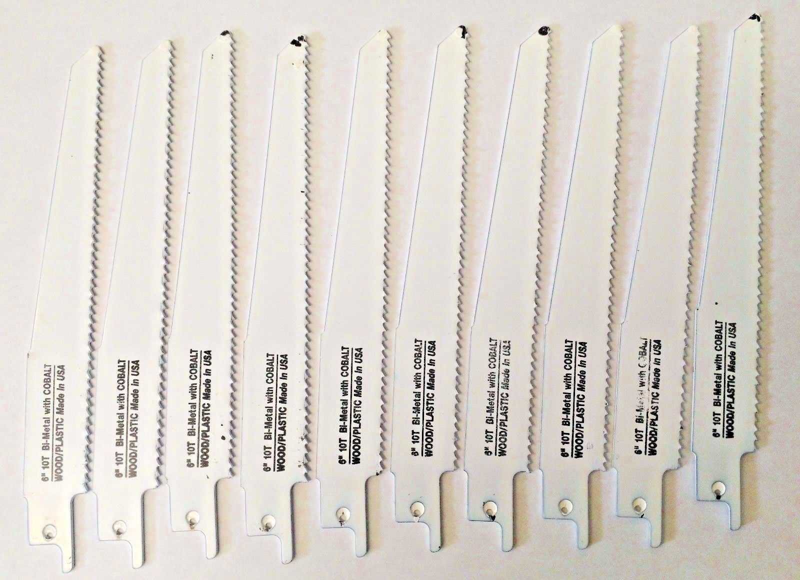Blu Mol  6478 6" x 10 TPI Bi-Metal Reciprocating Saw Blades 10 Pack USA